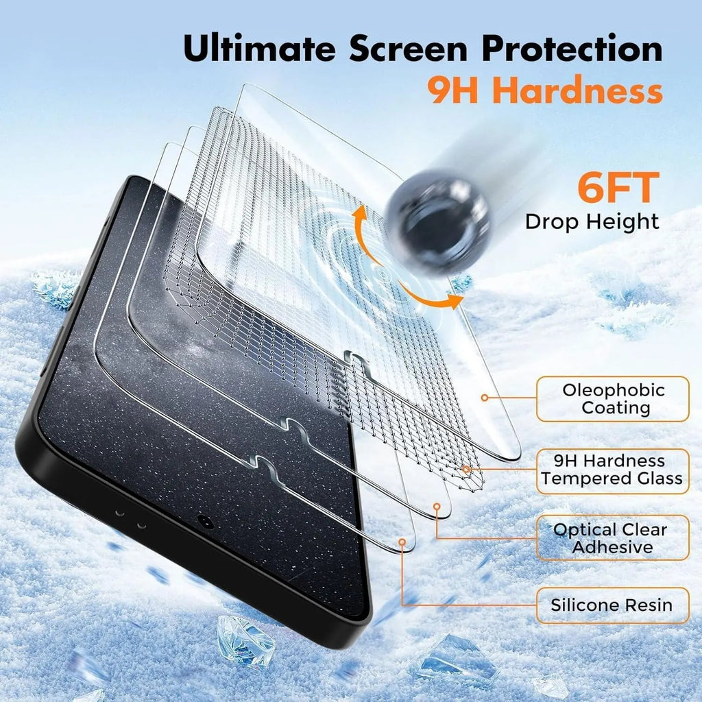 Entronix Clear Screen Protector Compatible with Galaxy A05 - 2-Piece Combo