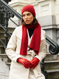Milano (red) - Italian 100% cashmere ribbed beanie (unisex)