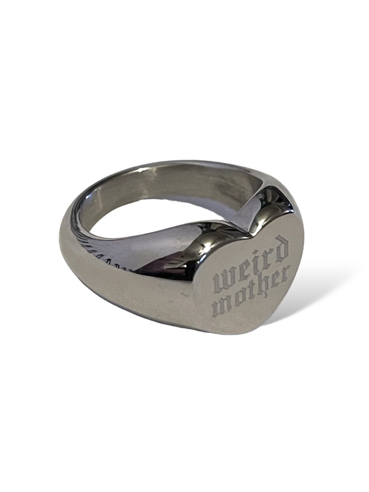 Weird Mother Stainless Steel or Gold Plated Heart Signet ring Sizes 5-12