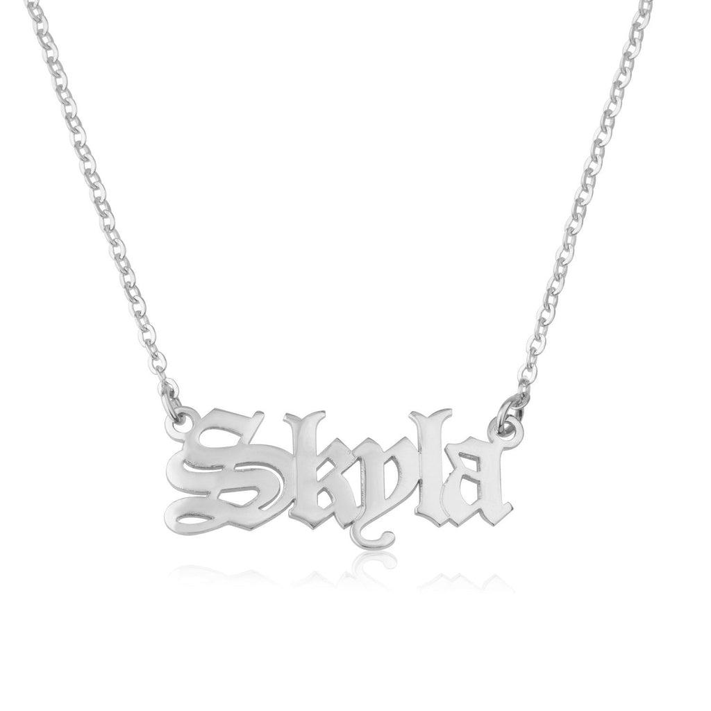 Old English Name Necklace