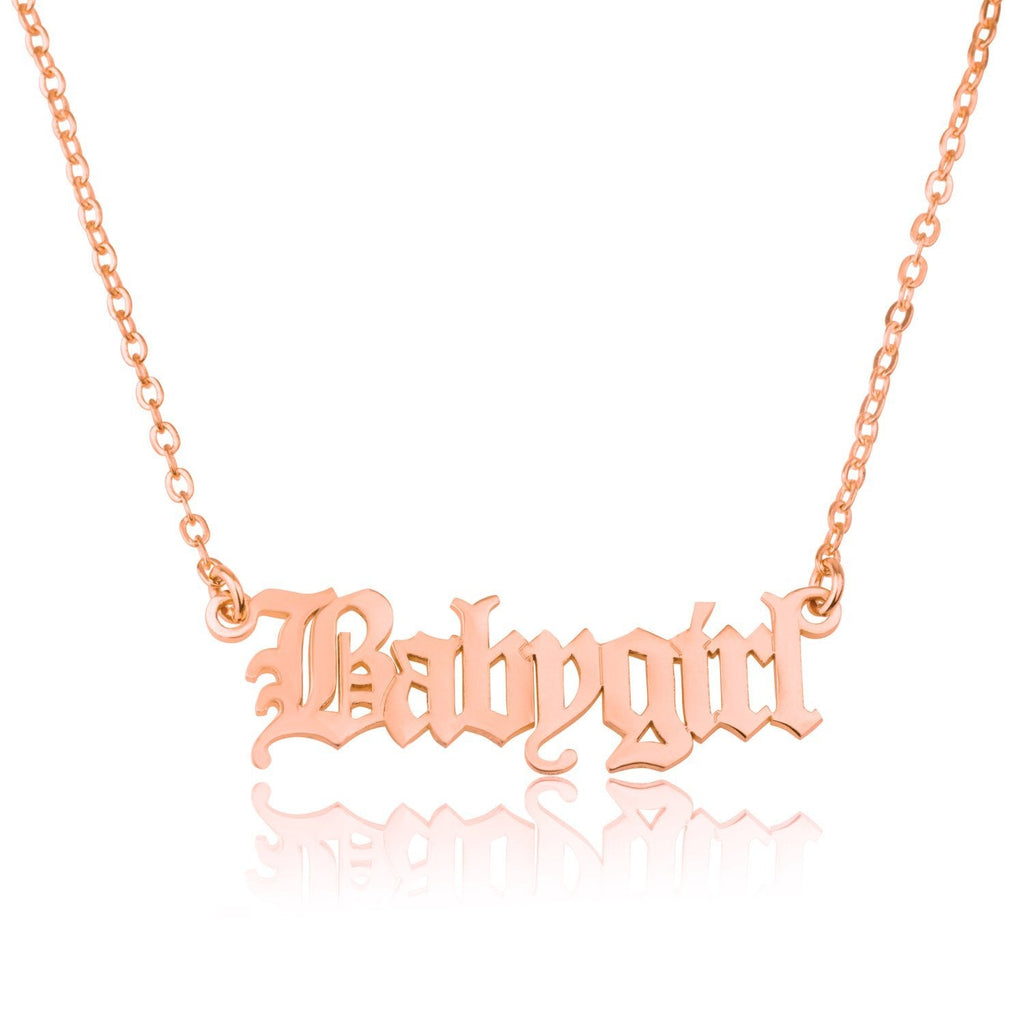 Old English Name Necklace