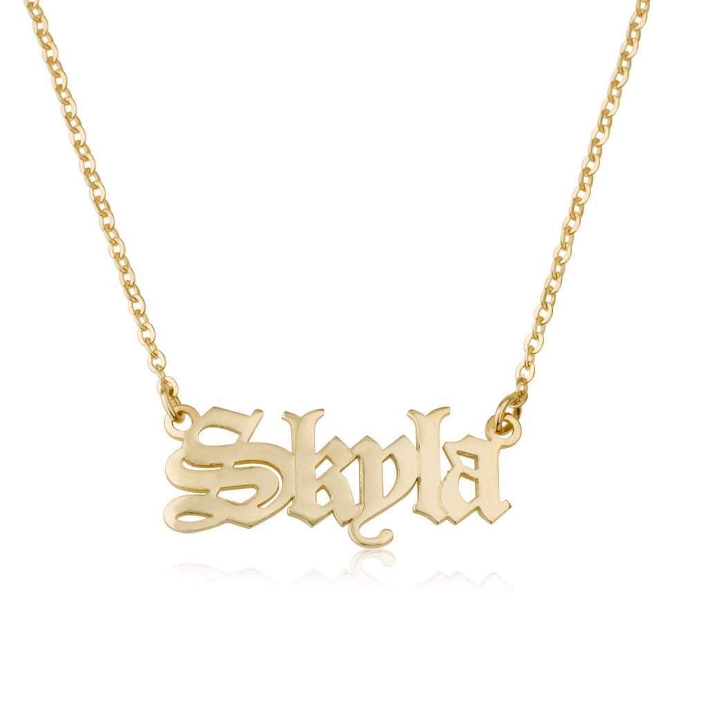 Old English Name Necklace